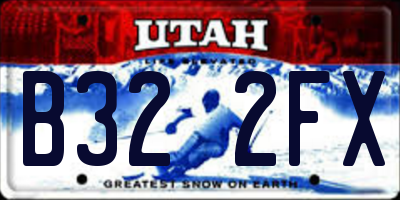 UT license plate B322FX