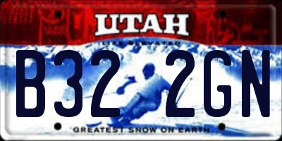 UT license plate B322GN