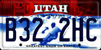 UT license plate B322HC
