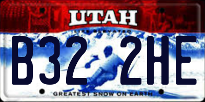 UT license plate B322HE