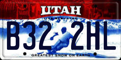 UT license plate B322HL