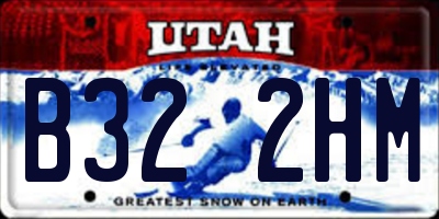 UT license plate B322HM