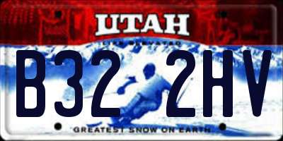 UT license plate B322HV