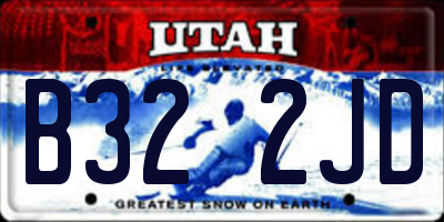 UT license plate B322JD