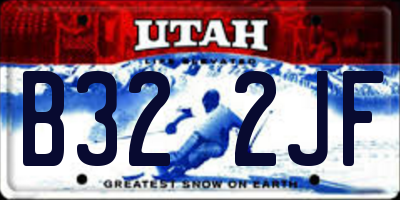 UT license plate B322JF