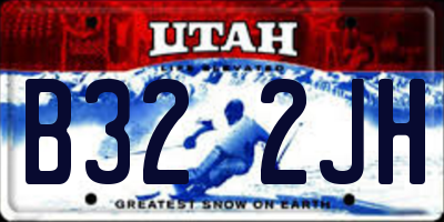 UT license plate B322JH