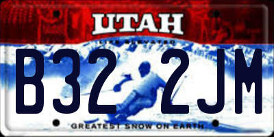 UT license plate B322JM