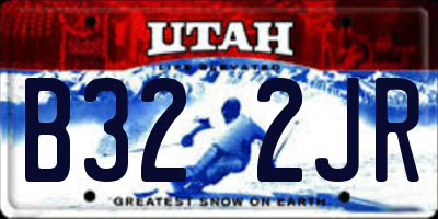 UT license plate B322JR