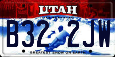 UT license plate B322JW