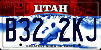 UT license plate B322KJ