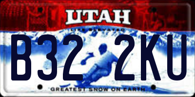 UT license plate B322KU