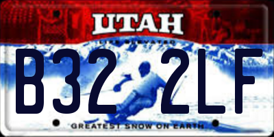 UT license plate B322LF
