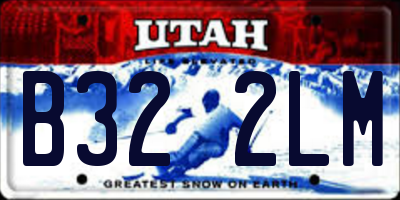 UT license plate B322LM