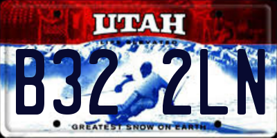UT license plate B322LN