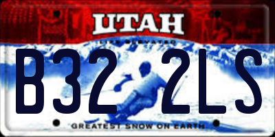 UT license plate B322LS
