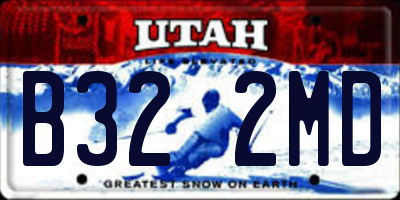 UT license plate B322MD
