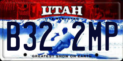 UT license plate B322MP