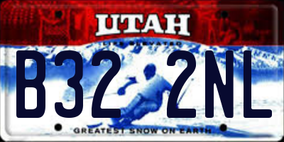 UT license plate B322NL