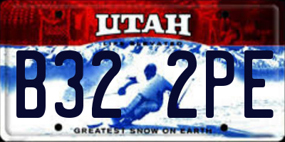 UT license plate B322PE