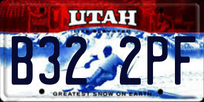 UT license plate B322PF