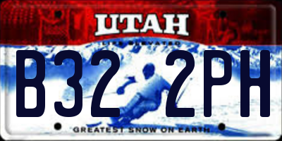 UT license plate B322PH