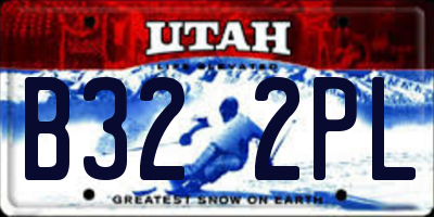 UT license plate B322PL