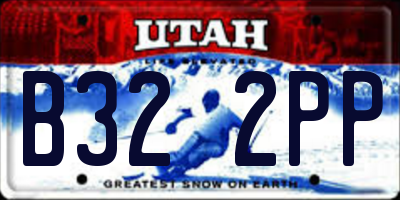UT license plate B322PP
