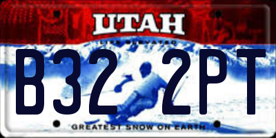UT license plate B322PT