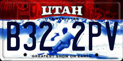 UT license plate B322PV