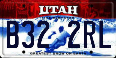 UT license plate B322RL
