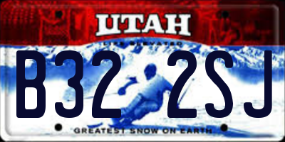 UT license plate B322SJ