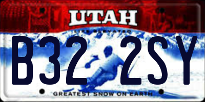 UT license plate B322SY