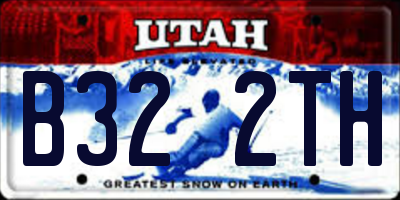 UT license plate B322TH