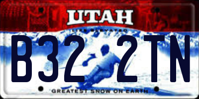 UT license plate B322TN