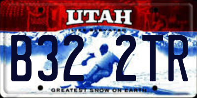 UT license plate B322TR