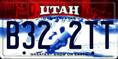 UT license plate B322TT