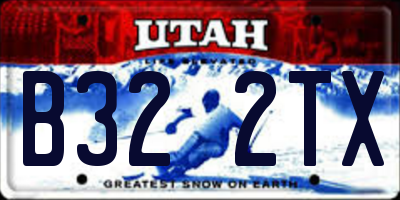UT license plate B322TX