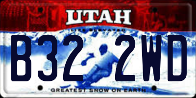 UT license plate B322WD