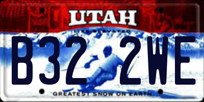 UT license plate B322WE