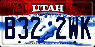UT license plate B322WK