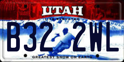 UT license plate B322WL
