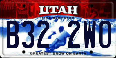 UT license plate B322WO