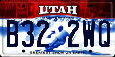 UT license plate B322WQ