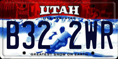 UT license plate B322WR