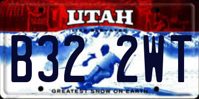 UT license plate B322WT