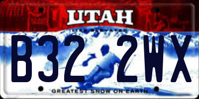 UT license plate B322WX