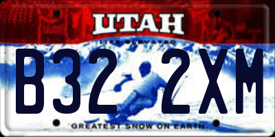 UT license plate B322XM