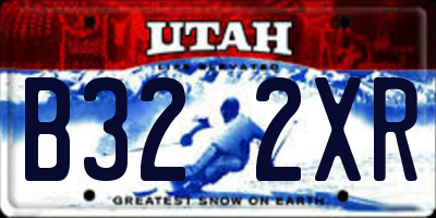 UT license plate B322XR