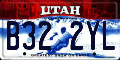 UT license plate B322YL