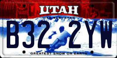 UT license plate B322YW